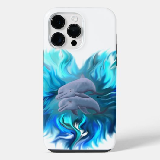 Coque Pour Pour iPhone 14 Pro Max Paire de dauphins (Verso)