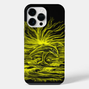 Coque Pour Pour iPhone 14 Pro Max Paire de dauphins dans la lumière du soleil