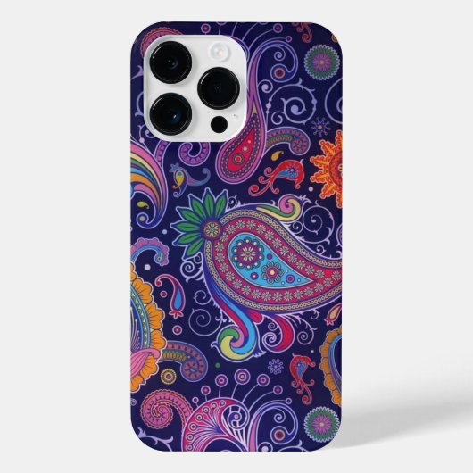 Coque Pour Pour iPhone 14 Pro Max Paisley violet rose (Verso)
