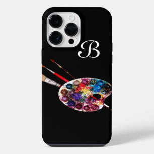 COQUE POUR POUR iPhone 14 PRO MAX PALETTE DE COULEURS D'ARTISTE ET PINCEAUX MONOGRAM