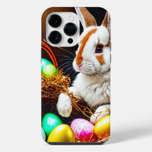 Coque Pour Pour iPhone 14 Pro Max Panier de lapin de Pâques & œufs