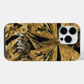 Coque Pour Pour iPhone 14 Pro Max Papillons noirs et dorés (Verso Horizontal)