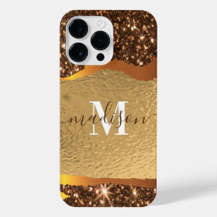 Coque Pour Pour iPhone 14 Pro Max Parties scintillant Golden Foil