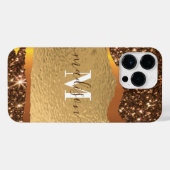 Coque Pour Pour iPhone 14 Pro Max Parties scintillant Golden Foil (Verso Horizontal)
