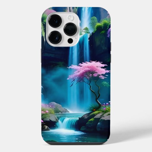 Coque Pour Pour iPhone 14 Pro Max Paysage magique Cascade et Fleur One (Verso)