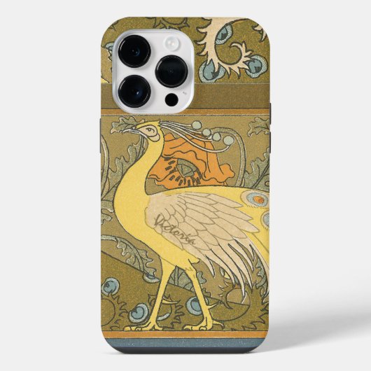 Coque Pour Pour iPhone 14 Pro Max Peacock Art Déco (Verso)