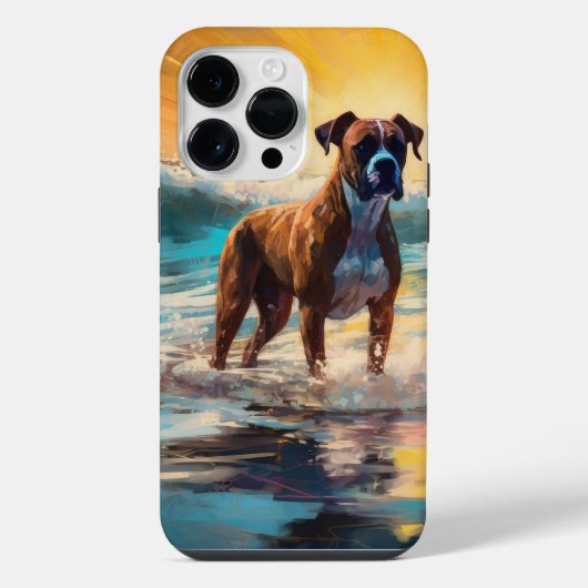 Coque Pour Pour iPhone 14 Pro Max Peinture de surf de Boxer Beach (Verso)