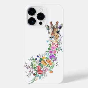Coque Pour Pour iPhone 14 Pro Max Peinture en girafe aux fleurs colorées