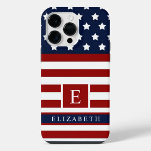 Coque Pour Pour iPhone 14 Pro Max Personnalisable Drapeau Américain USA Couleur Roug