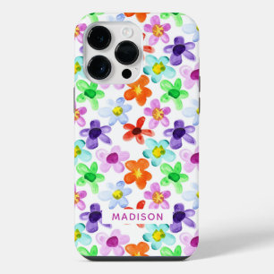 Coque Pour Pour iPhone 14 Pro Max Personnalisé Floral Aquarelle Moderne Coloré
