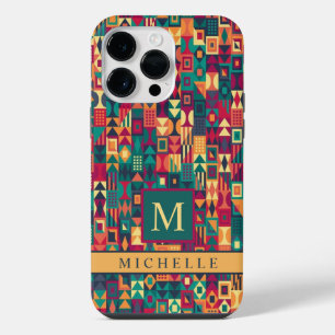 Coque Pour Pour iPhone 14 Pro Max Personnalisé rouge jaune vert formes géométriques
