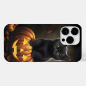 COQUE POUR POUR iPhone 14 PRO MAX PETIT CHAT HALLOWEEN NOIR AVEC CITROUILLES (Verso Horizontal)