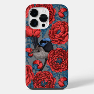 Coque Pour Pour iPhone 14 Pro Max Pivoines et troglodytes