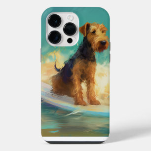 Coque Pour Pour iPhone 14 Pro Max Plage d'Airedale Surf Painting