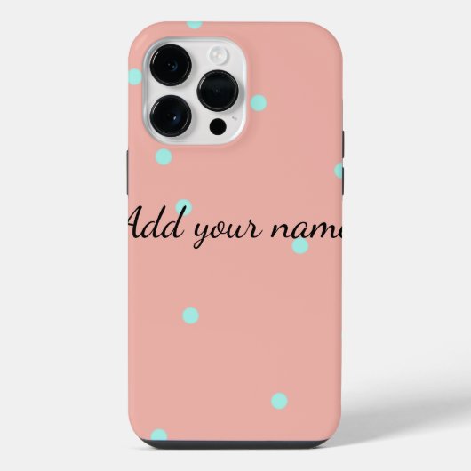 Coque Pour Pour iPhone 14 Pro Max Points abstraits orange bleu ajouter nom texte t (Verso)