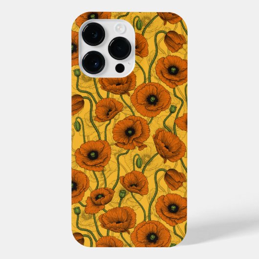 Coque Pour Pour iPhone 14 Pro Max Poppies orange (Verso)