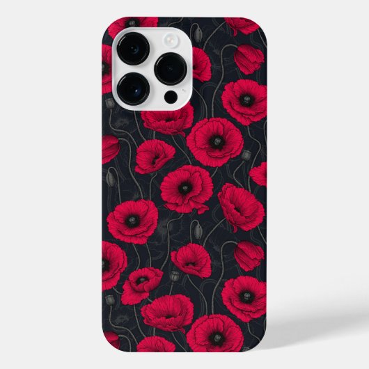 Coque Pour Pour iPhone 14 Pro Max Poppies rouges (Verso)