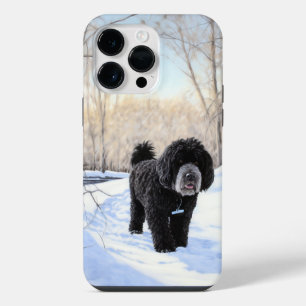 Coque Pour Pour iPhone 14 Pro Max Portugais Water Dog Laisser neiger Noël