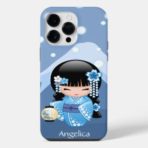 Coque Pour Pour iPhone 14 Pro Max Poupée Kokeshi d'Hiver - Geisha Fille de la Montag
