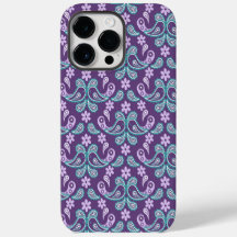 PURPLE & AQUA PAISLEY MOTIF