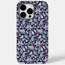 PURPLE & AQUA PAISLEY MOTIF