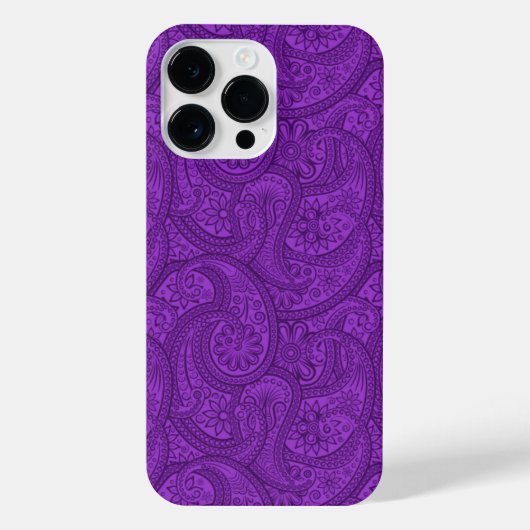 Coque Pour Pour iPhone 14 Pro Max Purple Paisley (Verso)