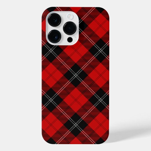 Coque Pour Pour iPhone 14 Pro Max Ramsay tartan rouge noir plaid (Verso)