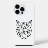 Coque Pour Pour iPhone 14 Pro Max Rat tribal noir et blanc (Verso)