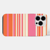 Coque Pour Pour iPhone 14 Pro Max Rayures complexes - Rose, Orange et Crème (Verso Horizontal)