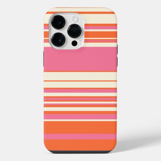 Coque Pour Pour iPhone 14 Pro Max Rayures complexes - Rose, Orange et Crème (Verso)