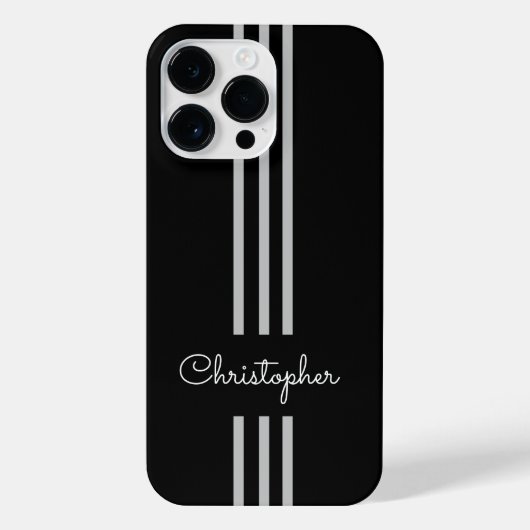Coque Pour Pour iPhone 14 Pro Max Rayures de course tendance moderne monogrammées  (Verso)