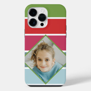 Coque Pour Pour iPhone 14 Pro Max Rayures horizontales féminines avec photo