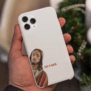 Coque Pour Pour iPhone 14 Pro Max Remettez-Le Drôle Jésus Sur arrière - plan Blanc