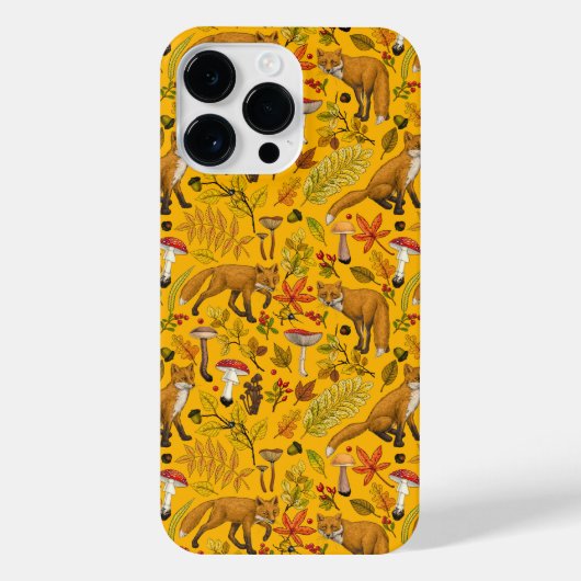 Coque Pour Pour iPhone 14 Pro Max Renard d'automne sur orange (Verso)