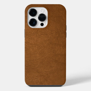 Coque Pour Pour iPhone 14 Pro Max Revêtement Brown en cuir de vache
