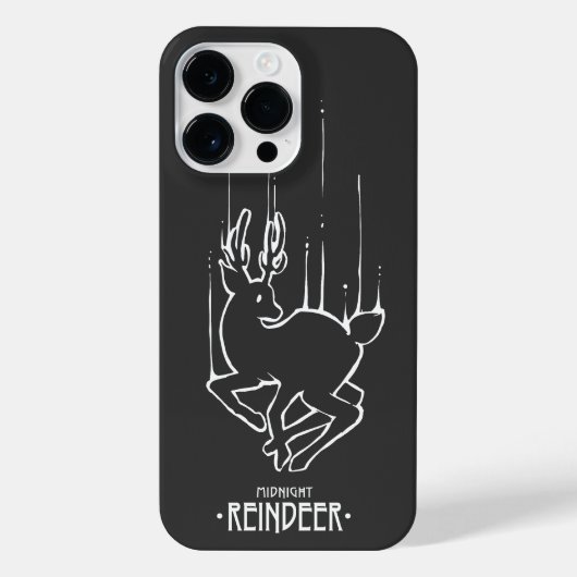 COQUE POUR POUR iPhone 14 PRO MAX RIENDEER ANIMAL LIGNE MIDNIGHT REINDEER (Verso)