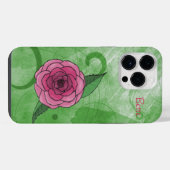 Coque Pour Pour iPhone 14 Pro Max Rose sur vert (Verso Horizontal)