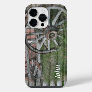 Coque Pour Pour iPhone 14 Pro Max Roue en Wagon Rustique Style occidental