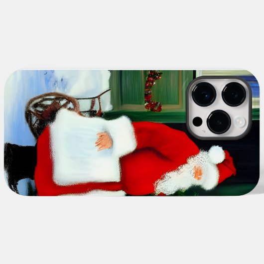 Coque Pour Pour iPhone 14 Pro Max Santa Claus Artwork iPhone 14 Pro Max Coque (Verso (horizontal))