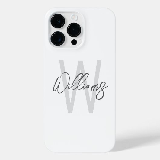 Coque Pour Pour iPhone 14 Pro Max Script moderne Monogramme personnalisé et nom (Verso)