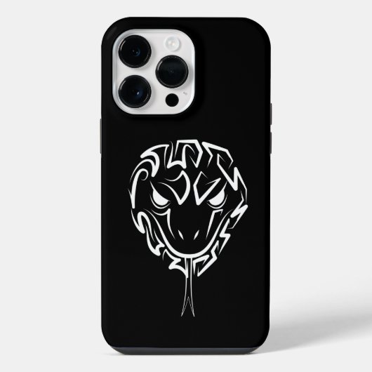 Coque Pour Pour iPhone 14 Pro Max Serpent tribal noir et blanc (Verso)