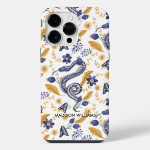 Coque Pour Pour iPhone 14 Pro Max Serpent Violet Fantaisiste & Botanique – Personnal