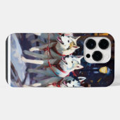 Coque Pour Pour iPhone 14 Pro Max Siberian Husky Saison de Fêtes de Noël (Verso Horizontal)