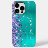 Signature girly glam turquoise pailleté violet