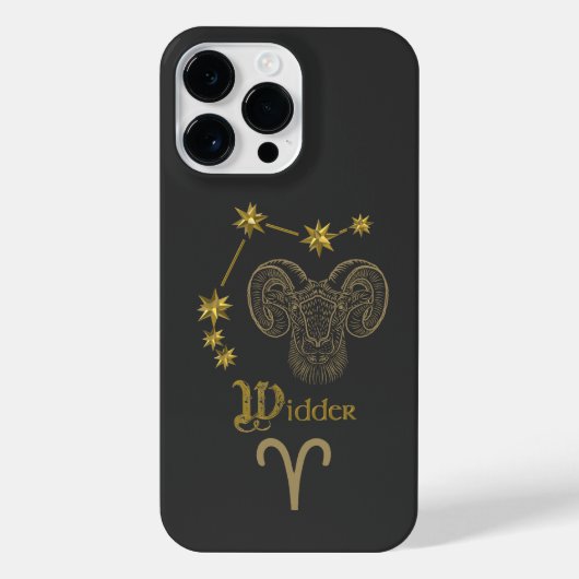 Coque Pour Pour iPhone 14 Pro Max Signe astrologique de Widder (Verso)