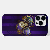 Coque Pour Pour iPhone 14 Pro Max Spider Steampunk sur Arrière - plan pourpre (Verso Horizontal)