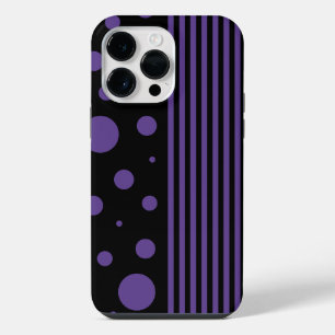 Coque Pour Pour iPhone 14 Pro Max Spots et rayures en violet et noir