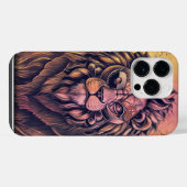 Coque Pour Pour iPhone 14 Pro Max Steampunk Couleur Gradient Lion Rustique (Verso Horizontal)