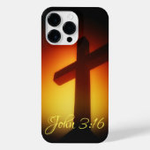Coque Pour Pour iPhone 14 Pro Max Sunburst Cross John 3:16 (Verso)
