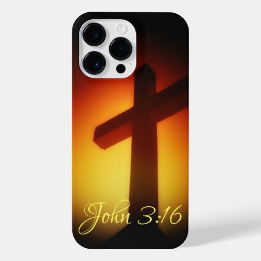 Coque Pour Pour iPhone 14 Pro Max Sunburst Cross John 3:16 (Verso)
